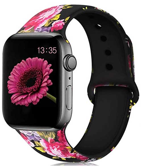Apple Watch Armband mit Blumenmuster
