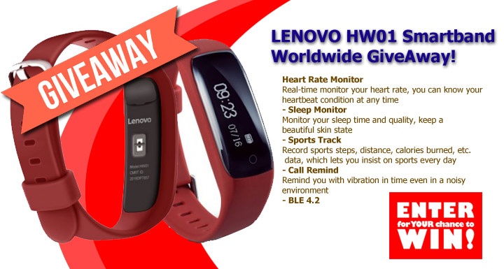 Lenovo HW01 Smartband weltweites Giveaway!