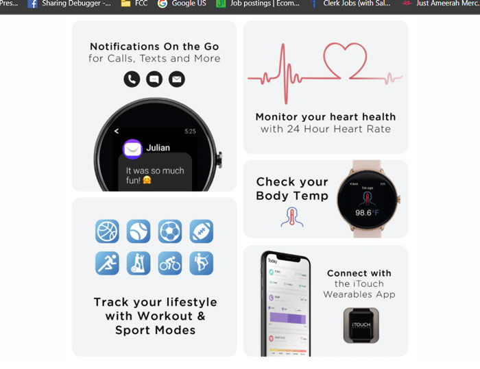 iTouch Sport 2021 Smartwatch – Überprüfung der Funktionen, tragbar für 2021