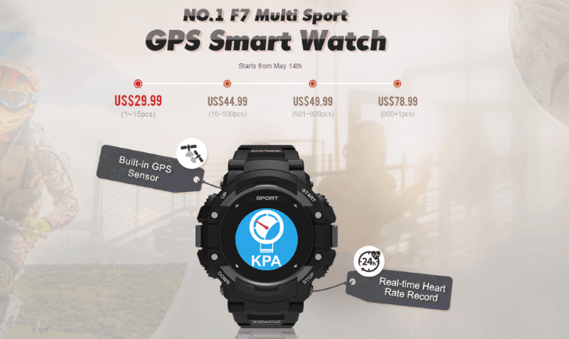 No.1 F7 Smartwatch Snap-Up-Preis von nur 10,99 USD