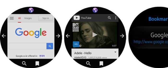GearBrowser-App für Samsung Galaxy Watch aktiv