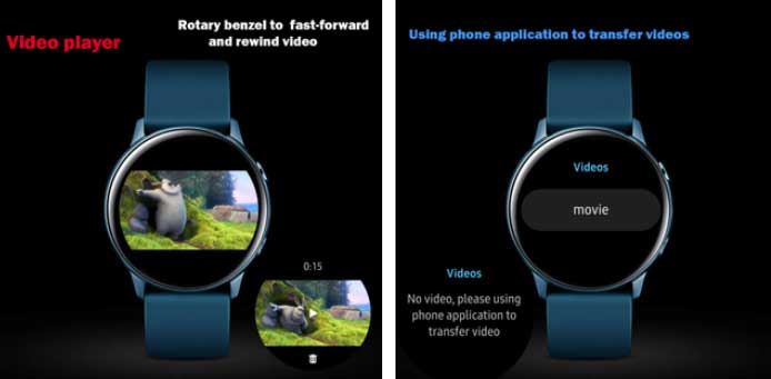 Videoplayer Pro für Galaxy Watch Active 2