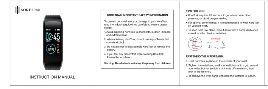 Koretrak-Smartwatch-Bedienungsanleitung