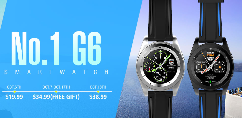 [Deal] NO.1 G6 Smartwatch – Nur $19 bei Geekbuying!