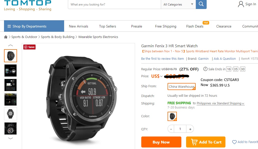 Garmin Fenix ​​3 HR jetzt auf Tomtop.com erhältlich