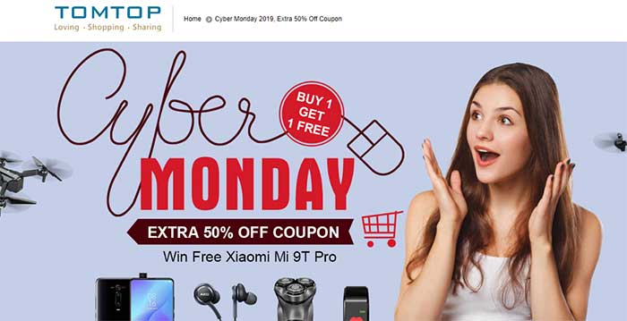 Tomtop.com Erstaunliches Black Friday- und Cyber ​​Monday-Angebot