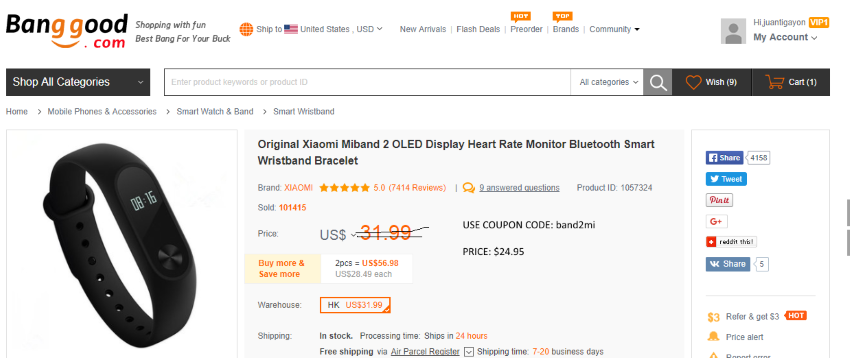 Xiaomi MI Band 2 Deal [Gutscheincode Inside 22% RABATT]